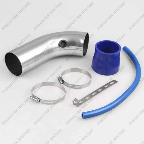 Silver Universal Aluminum Air Intake Pipe 76mm / 3inch