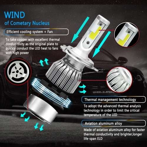 H4 - C6 LED HEADLIGHT 6000K 7600LM/SET