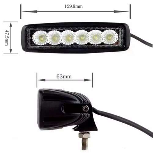 18W 12V LED Work Light Bar Spotlight Flood Lamp Driving Fog
