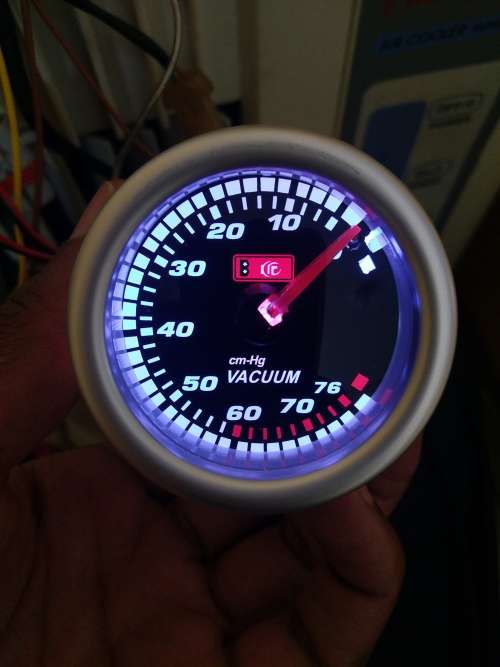 Ket Vacuum Gauge - 2` / 52mm (cm-hg) Tinted Shell Car Smoke Universal Silver