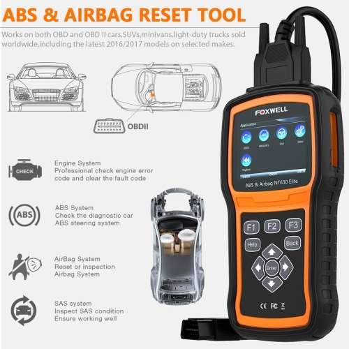 FOXWELL NT630 ELITE Engine,ABS,Airbag,SRS,SAS, Reset Scan Tool Anti Lock Brake System OBD2 Scanner