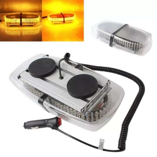 240 LED STROBE WARNING LIGHT MAGNETIC BASE EMERGENCY LIGHT AMBER COLOR