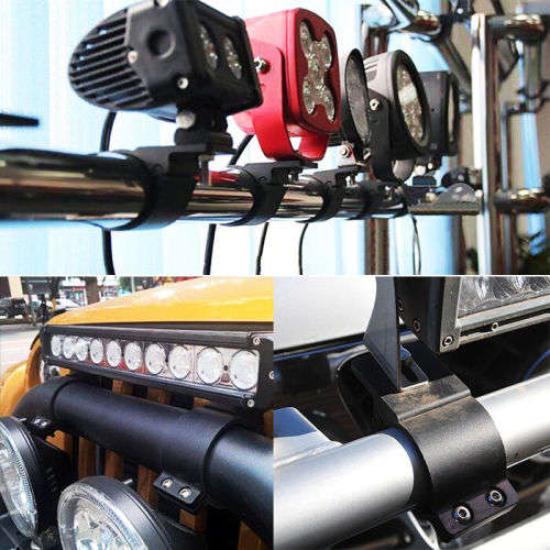 76-81mm PAIR Bullbar Mounting Bracket Clamp LED light bar Driving Offroad