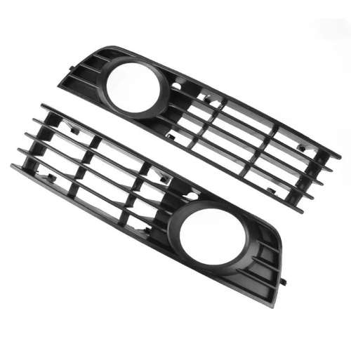 2 Pcs Low Bumper Fog Light Lamp Grille Cover Audi A4 B6 (2002-2005) Black