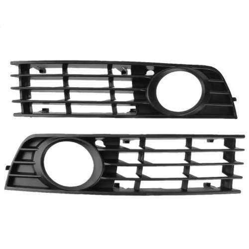 2 Pcs Low Bumper Fog Light Lamp Grille Cover Audi A4 B6 (2002-2005) Black