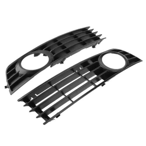 2 Pcs Low Bumper Fog Light Lamp Grille Cover Audi A4 B6 (2002-2005) Black