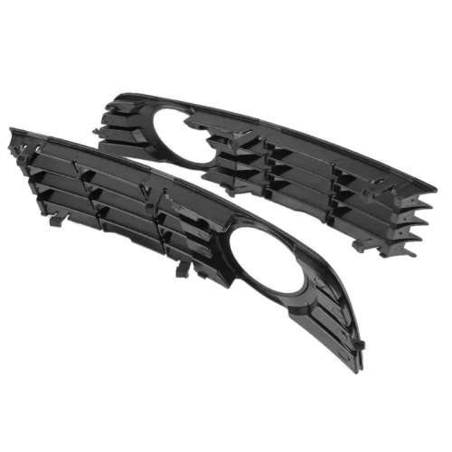 2 Pcs Low Bumper Fog Light Lamp Grille Cover Audi A4 B6 (2002-2005) Black