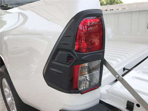 Black Rear Tail Light Lamp Cover Trim For Toyota Hilux / Hilux Revo 16-19