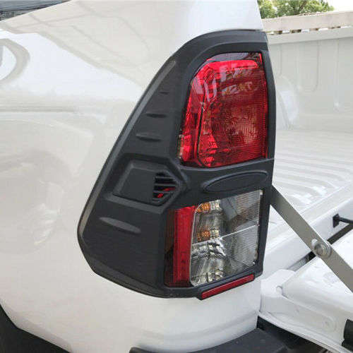 Black Rear Tail Light Lamp Cover Trim For Toyota Hilux / Hilux Revo 16-19