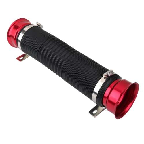 Universal 76mm (3`) Multi Flexible Cold Air Intake Pipe Inlet Hose Tube - Red