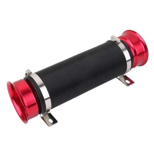 Universal 76mm (3`) Multi Flexible Cold Air Intake Pipe Inlet Hose Tube - Red