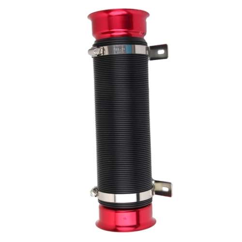 Universal 76mm (3`) Multi Flexible Cold Air Intake Pipe Inlet Hose Tube - Red