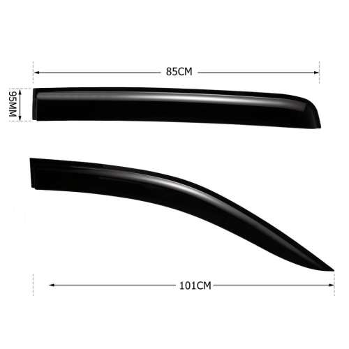 Ford Ranger 2012 - 2020 Matte Black Windshield Set of 4