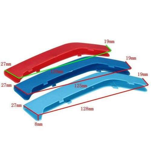 BMW M-Power 8 BARS Kidney Grille 3 Color Cover Insert Clips fits BMW F30 F31 13 -18