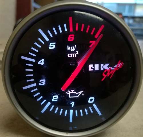 Oil Pressure Gauge ( HK Style) Stepper Led Smoked 2.5" / 60mm