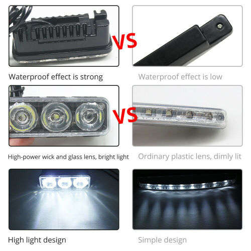 2 x LED Daytime Running Light Super Bright Fog Work Lamp Car SUV Universal White