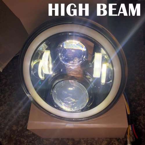 High Grade 2 x 7 Inch LED Headlight With Angel Eye Halo Ring DRL and Turn Signal For Jeep
