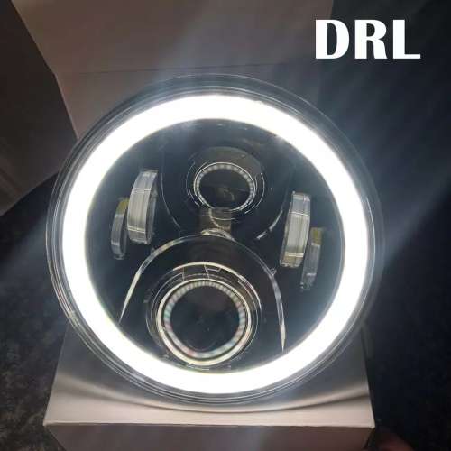 High Grade 2 x 7 Inch LED Headlight With Angel Eye Halo Ring DRL and Turn Signal For Jeep