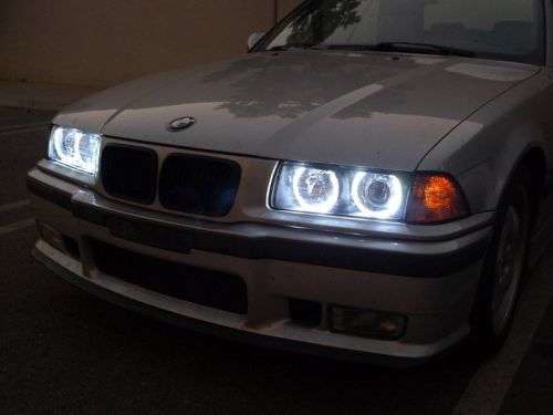 Bmw E36 Led Angel Eye Ring With Projector In Crystal Black 1990-2000 Headlight Set