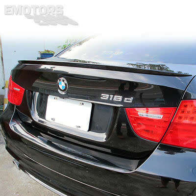 BMW E90 3-series Sedan 2005-2011  Slim Boot Spoiler Unpainted Factory Style Polyurethane Rubber