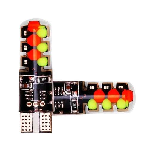 2 x T10 (W5W/194) RGB 5050 SMD Multi Color Wedge  Light Bulb - Remote Controlled Park Light