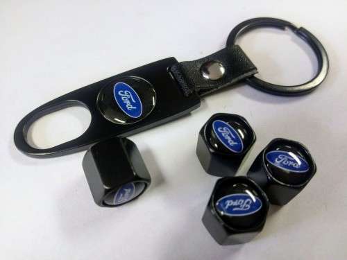 Ford Tyre Valve Cap and Key Chain Set