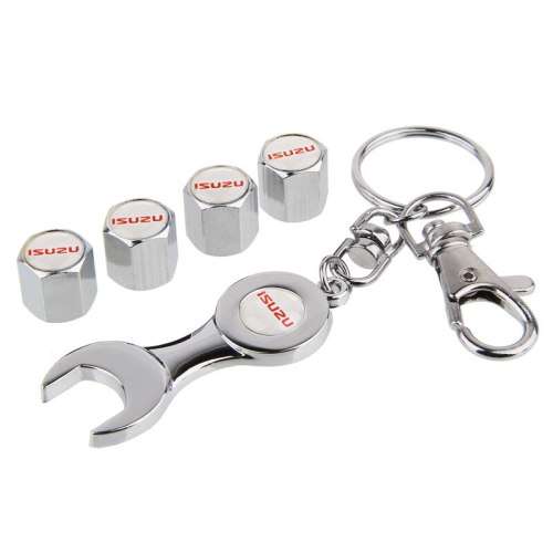 Isuzu Tyre Valve Cap and Key Chain Set