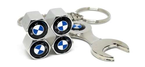 Bmw Tyre Valve Cap & Key Chain Set