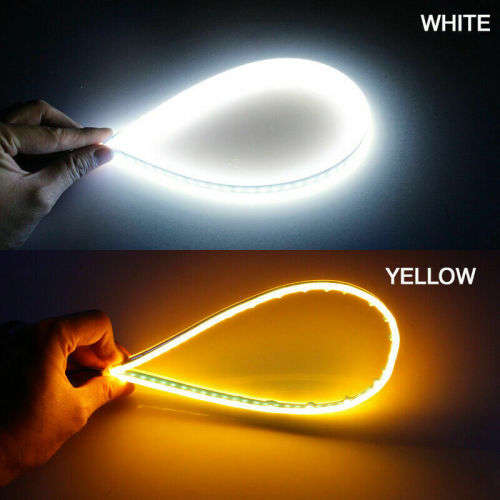 2 x 60cm Ultra Thin Double Color LED Strip DRL Flowing Turn Signal Light