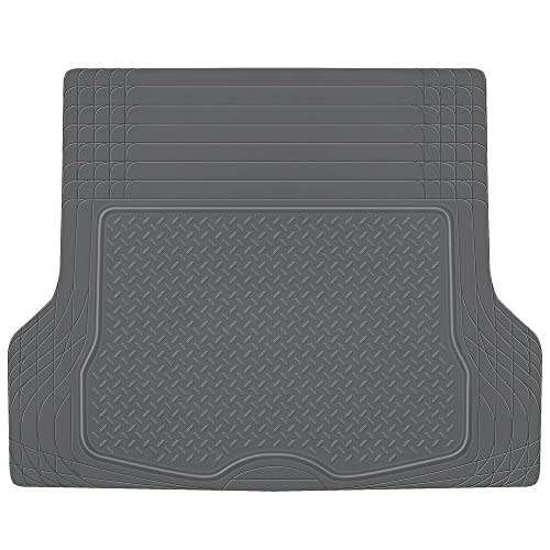 Universal Fit Trimmable Heavy Duty Pvc Rubber Diamond Plate Cargo Trunk Mat - (Grey)