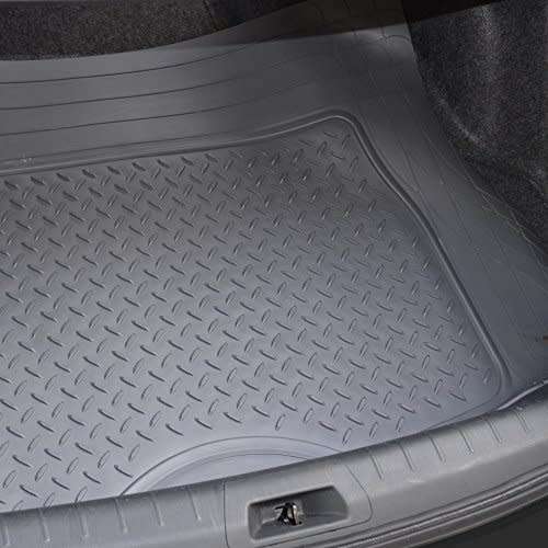 Universal Fit Trimmable Heavy Duty Pvc Rubber Diamond Plate Cargo Trunk Mat - (Grey)