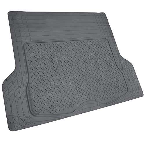 Universal Fit Trimmable Heavy Duty Pvc Rubber Diamond Plate Cargo Trunk Mat - (Grey)