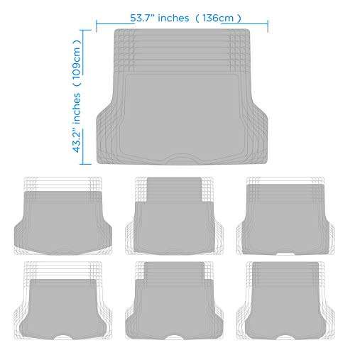 Universal Fit Trimmable Heavy Duty Pvc Rubber Diamond Plate Cargo Trunk Mat - (Grey)