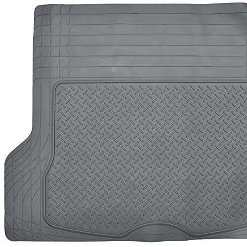 Universal Fit Trimmable Heavy Duty Pvc Rubber Diamond Plate Cargo Trunk Mat - (Grey)