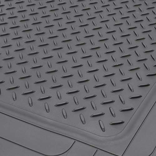 Universal Fit Trimmable Heavy Duty Pvc Rubber Diamond Plate Cargo Trunk Mat - (Grey)