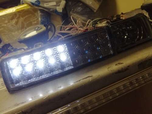 VW Golf 3 Smoked LED Front Bumper Indicator With Spot Light Set