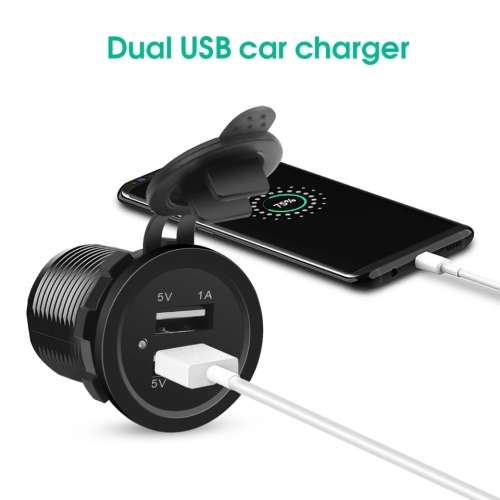 Universal Car Charger Usb DC12v-32v Waterproof Dual Usb Charger 2 Port Power Socket 5V 2.1A