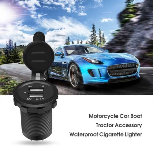 Universal Car Charger Usb DC12v-32v Waterproof Dual Usb Charger 2 Port Power Socket 5V 2.1A