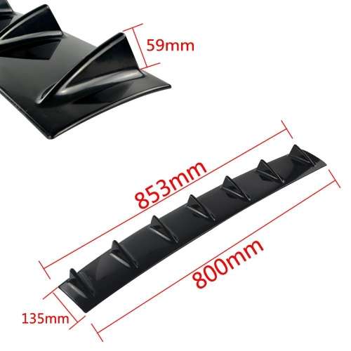 Universal Rear Diffuser Fin Type - Gloss Black