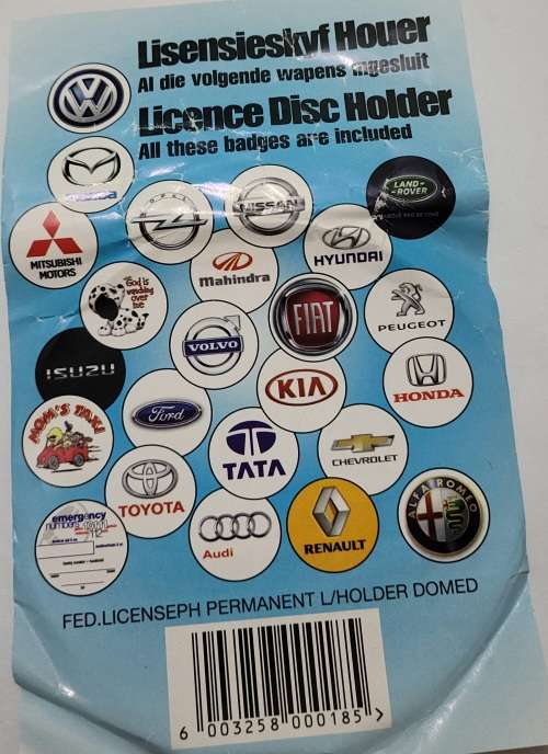 Licence Disc Holder Plastic Black ALL INCLUDED