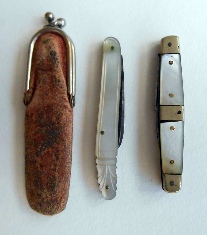 Two Vintage Mother of Pearl Pocket Knives