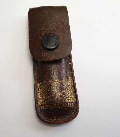 Vintage Richards (Lamppost) Pocket Knife in pouch -- Victoria Falls -- Sheffield, England
