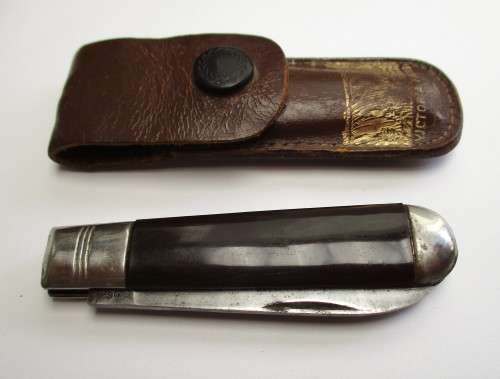 Vintage Richards (Lamppost) Pocket Knife in pouch -- Victoria Falls -- Sheffield, England
