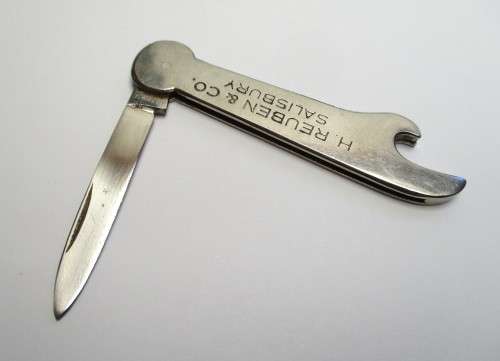 Vintage Knife / Bottle opener - H. Reuben and Co. Salisbury - blade marked - M. L. Savage Cape Town.