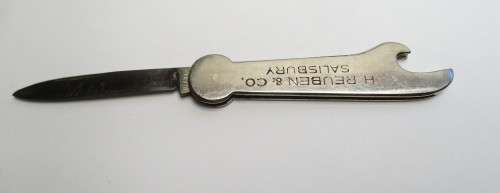 Vintage Knife / Bottle opener - H. Reuben and Co. Salisbury - blade marked - M. L. Savage Cape Town.