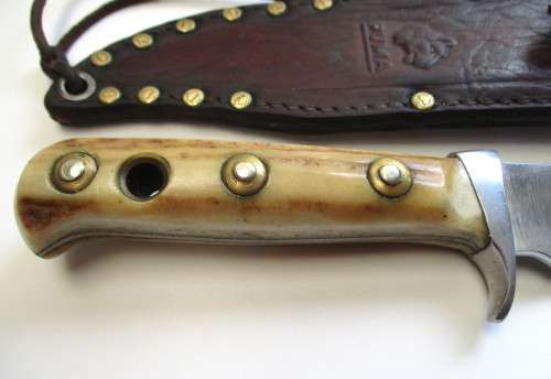 1970 Original Puma Bowie Knife 6396 Geniune Pumaster Steel Germany - Stag handle.