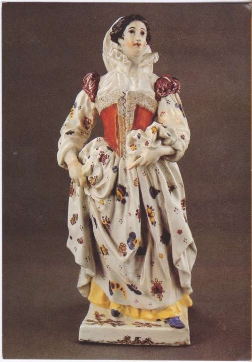 Vintage Post card -- Isabella Andreini -- Chelsea porcelain -- J. Arthur Dixon