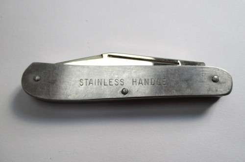 Vintage Stockman pocket knife, Kutmaster Utica, New York, Made in USA. Stainless steel