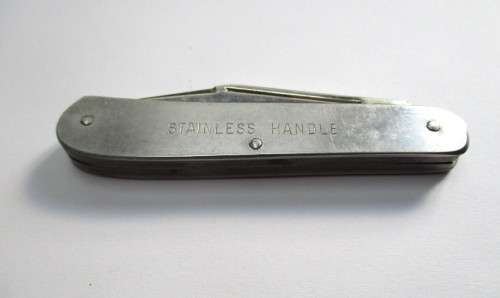 Vintage Stockman pocket knife, Kutmaster Utica, New York, Made in USA. Stainless steel