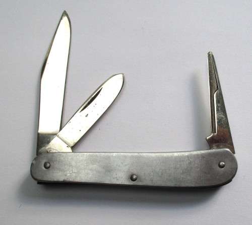 Vintage Stockman pocket knife, Kutmaster Utica, New York, Made in USA. Stainless steel